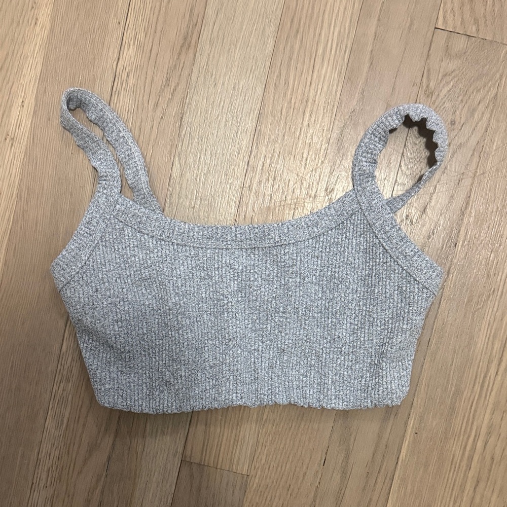 Year of Ours Heather Gray Ribbed Crop Top